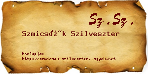 Szmicsák Szilveszter névjegykártya